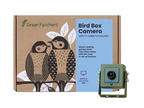 Green Feathers Wildlife 700TVL Wired Outdoor Bird Box Camera with Night Vision 940nm Invisible Infrared, Designed for Nest Boxes, Bird Houses and Garden (Camera Only)