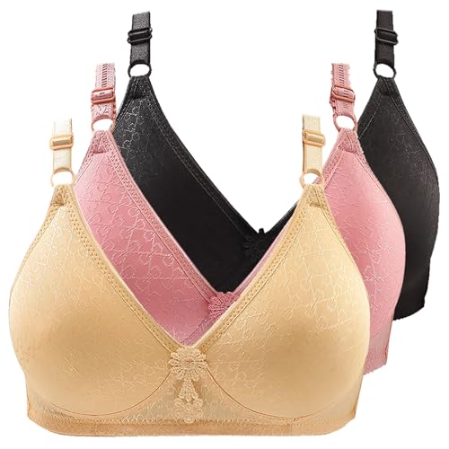 CSHE 3er Pack BH Damen ohne Bügel Push Up Sport BH Weich Und Bequem Bustier Frauen Starker Halt Große Größen Bra Yoga Sports-BHS Fitness Dessous für Alltag