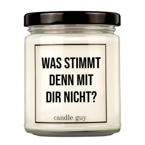 candle guy Duftkerze | Was stimmt denn mit Dir nicht? | Handgemacht aus 100% Sojawachs | 70 Stunden Brenndauer