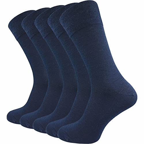 GAWILO 5 Paar klimaregulierende Merino Herren Business Socken aus 64% Schurwolle (as3, numeric, numeric_39, numeric_42, regular, regular, blau)