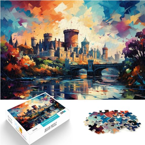 Puzzle für Puzzle „Bunte Psychedelia im Kilkenny Castle“, Puzzle 1000 Teile für Erwachsene von Wood Puzzle für und Geschenkidee, 1000 Teile (50 x 75 cm)