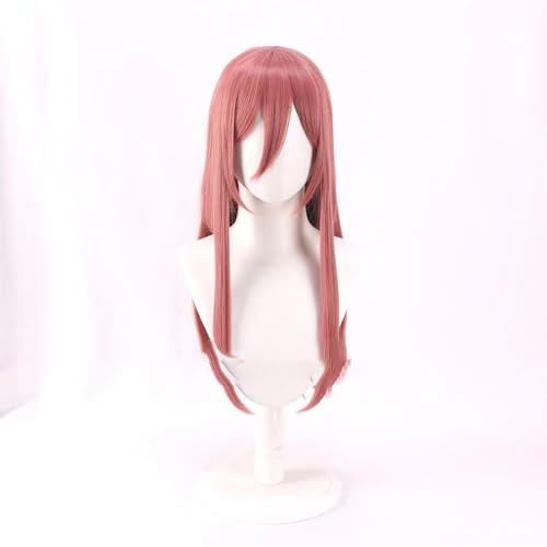 WCCNKK Anime Cosplay Perücke, The Quintessential Quintuplets Nakano Miku Perücke, Rosa 60 Cm Langes Glattes Haar, Mit Perückenkappe, Für Party Alltag Halloween Perücke Cosplay, Dekorative Geschenke