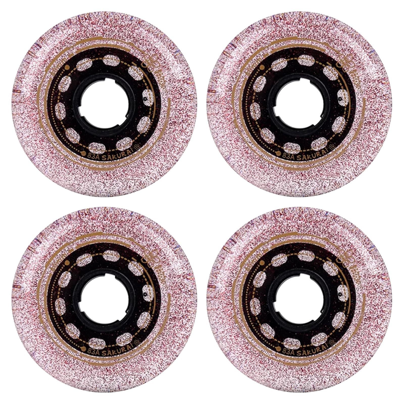 BFVAKBKYT Rollschuh-Räder, Ersatz-Skateboard-Räder, 4er-Pack Inline-Rollschuh-Räder(Pink,76mm)