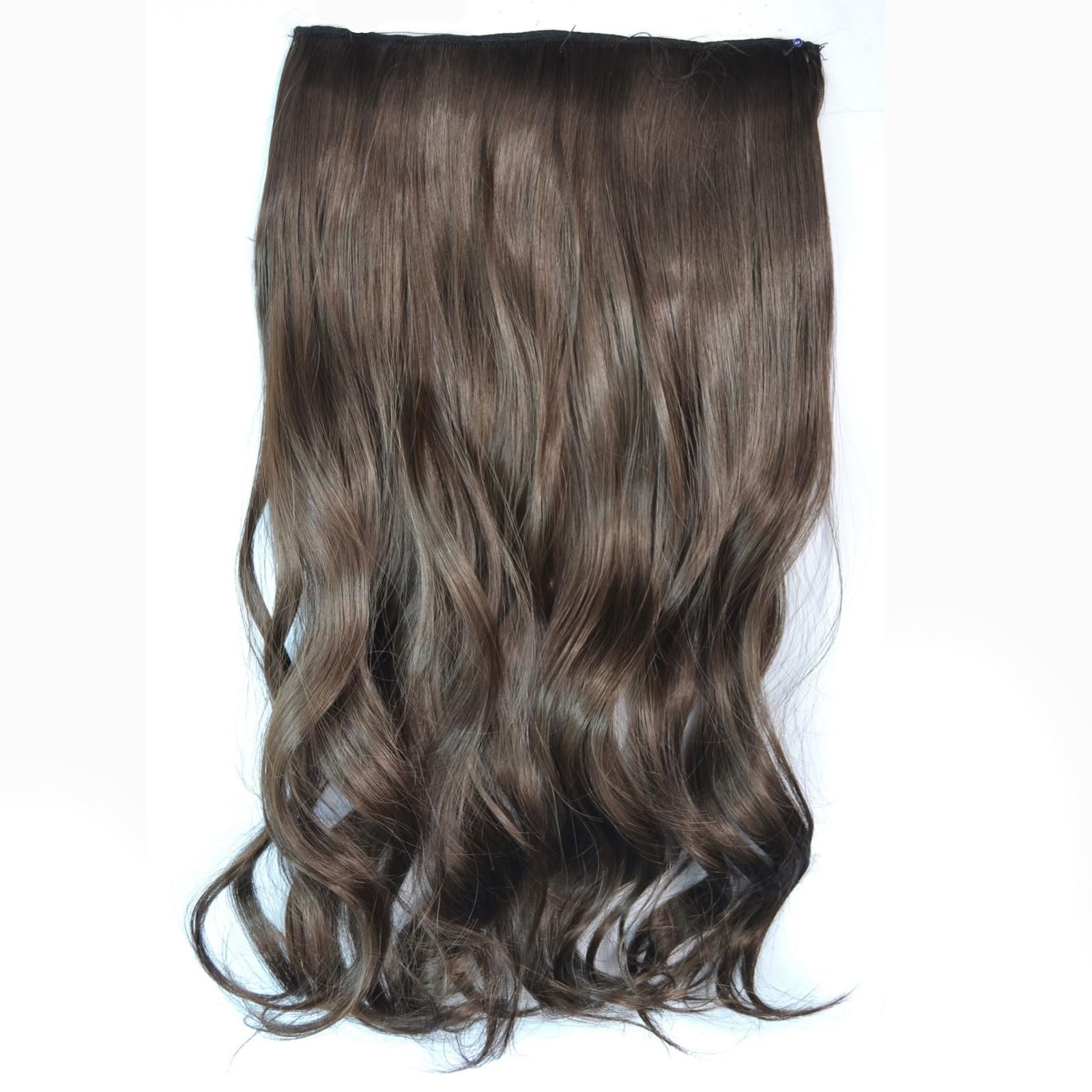 Clip-in-Haarverlängerungen 24-Zoll-Synthetik-Langwellen-Perücken-Clip-in-Haarverlängerungen mit 5 Clips-in-Haarverlängerungen, lange, gewellte synthetische Haarteile for Frauen Clip-in-Haarverlängerun