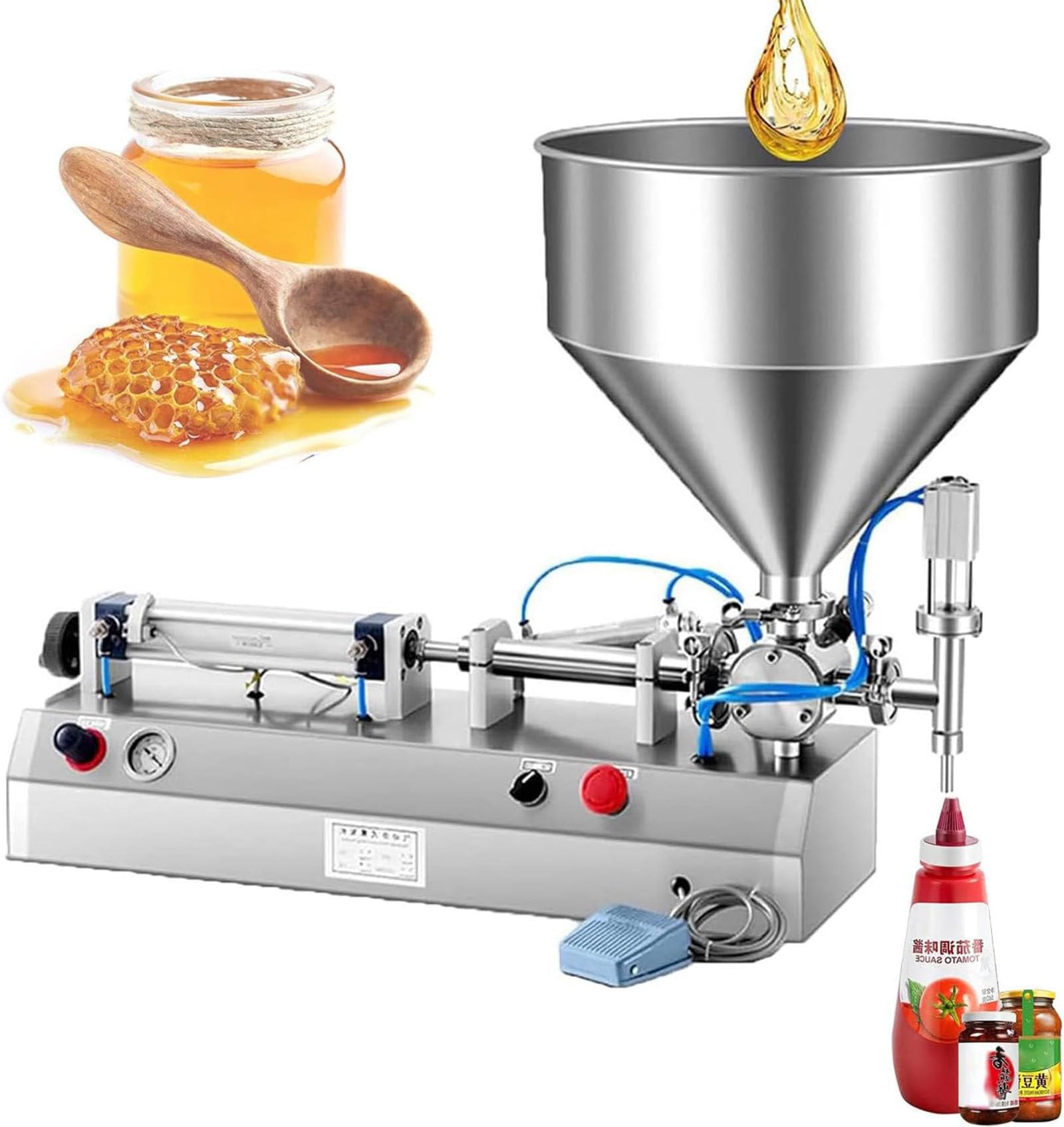 lwjunmm abfüllmaschine automatisiert/manuell Flüssigkeitsfüllmaschine, Paste Flaschenfüllmaschine 5–3000 ml Abfüllmaschine Flaschenfüller für Wasser,500-5000ML