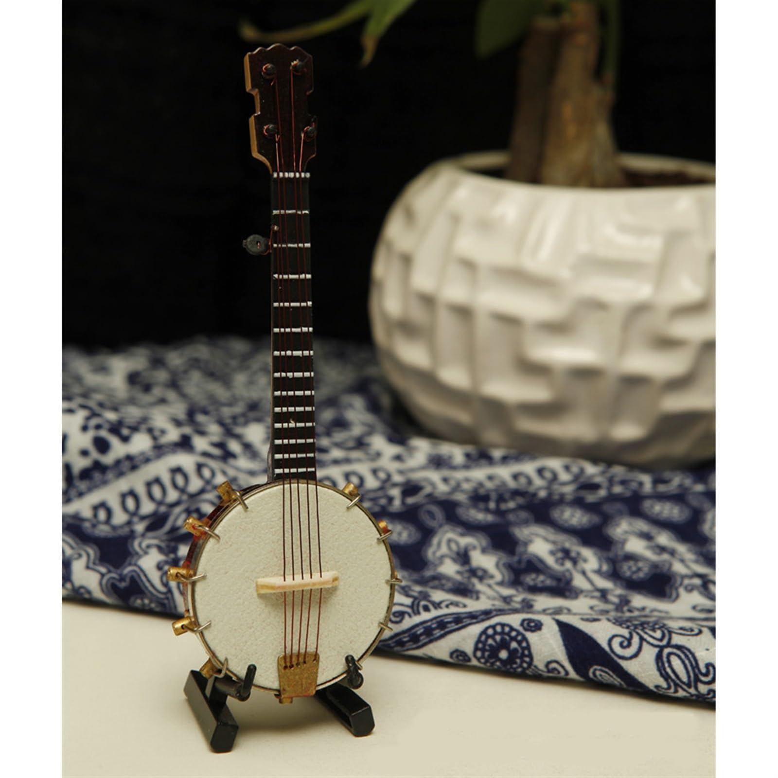 Das Hölzerne Mini-Musikinstrument-Ornament Banjo Schmückt Den Tisch Im Zimmer Musikinstrumente Miniatur (Size : 14cm)