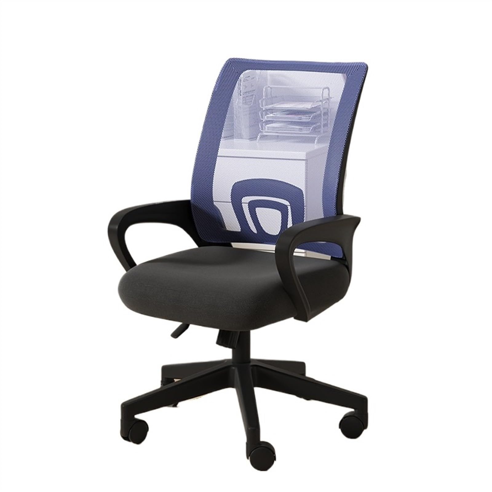 Zhaoj24-05 Bürostuhl Ergonomischer Bequemer Bürostuhl for Zuhause, bequemer Gaming-Drehstuhl, ergonomischer Stuhl mit Netzgewebe und mittlerer Rückenlehne Schreibtischstuhl(Blue)