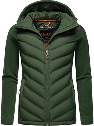 MARIKOO Damen leichte Übergangsjacke Steppjacke Mount Haruna Dark Green Gr. XL