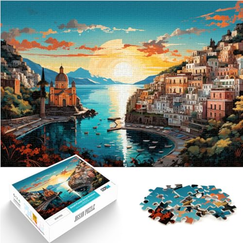 Spielzeug-Puzzle, Farbe der Amalfiküste, 500 Puzzleteile für Erwachsene, Holzpuzzle, Familienspiel, Stressabbau, schwieriges Herausforderungspuzzle, 500 Teile (38 x 52 cm)