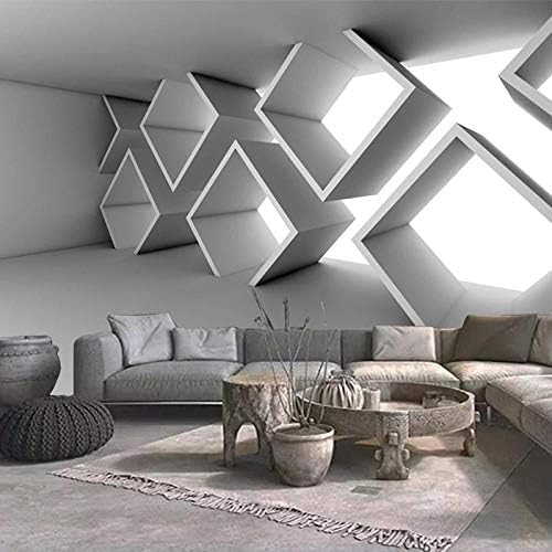 XLMING Kubischer Zement Grau Küche Esszimmer Arbeitszimmer Wohnzimmer TV Hintergrund Wand 3D Tapete-300cm×210cm