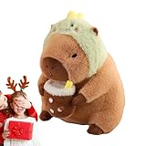 Nbhuiakl Capybara Plüsch, Süßes Capybara Kuscheltier Plüschkissen, Abnehmbare Kopfbedeckung, Capybara-Plüschtier, Capybara-Spielzeug für Kinder und Erwachsene, Tierliebhaber