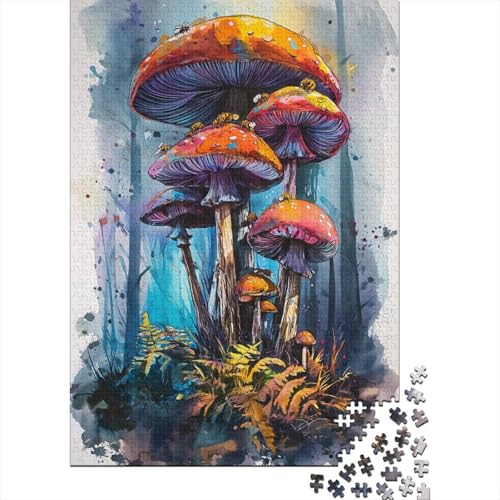 1000 Teile für Erwachsene, schwierige Puzzles, farbenfrohe Pilzwälder, Puzzles für Erwachsene und Teenager für anspruchsvolle Puzzlespiele und Familienspiele (Größe 75x50cm)