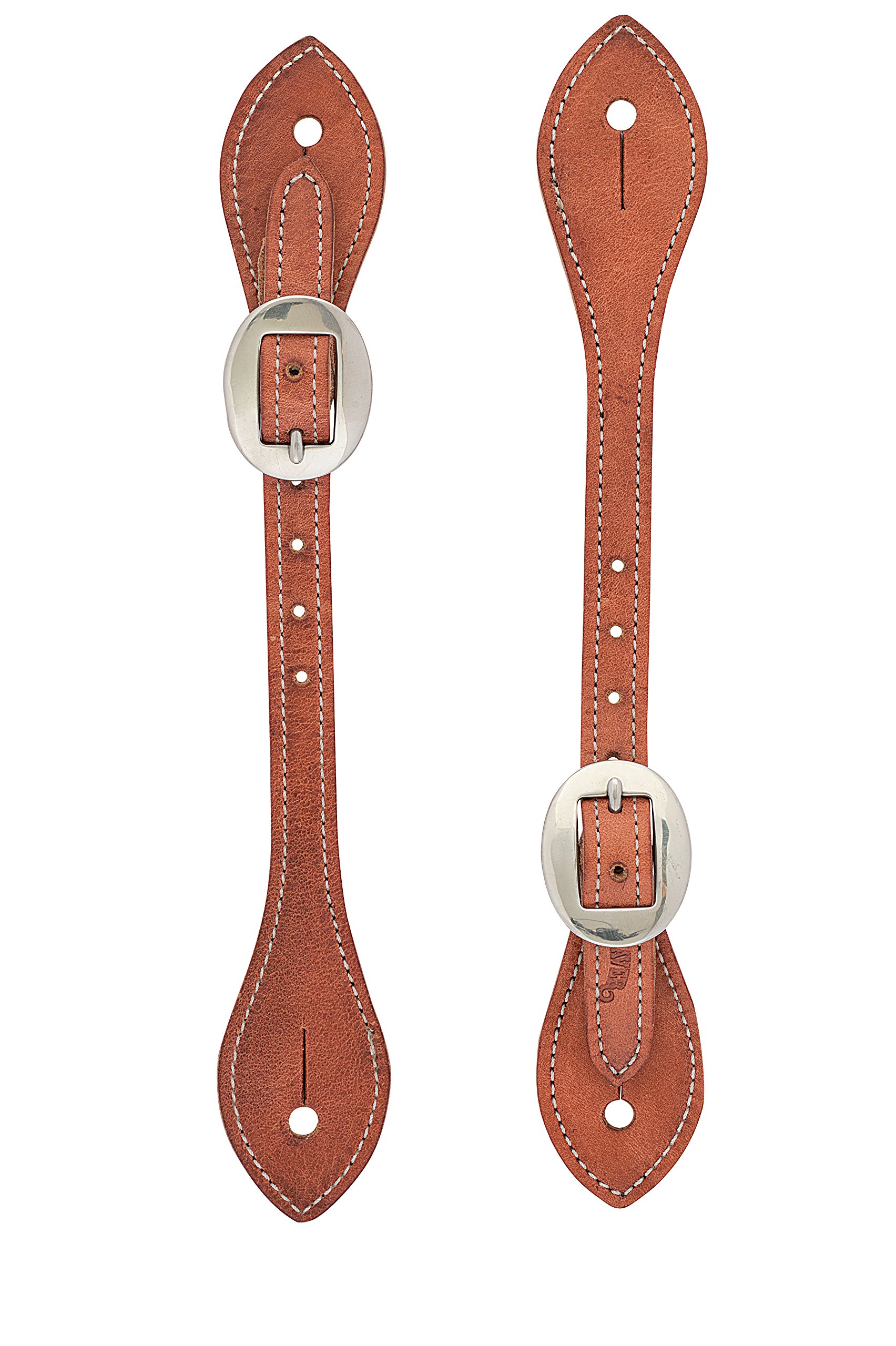 Weaver Leather Mens Flared Harness Leather Spur Straps, Russet