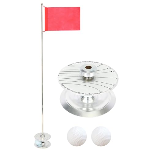 Golf-Loch-Cup-Flagge – praktischer Golf-Putting-Green-Flaggenstab | Einziehbare Golfflagge und -Becher für den Hof, Golflochbecher und -Flagge, Driving Range-Hinterhof-Übungstrainer