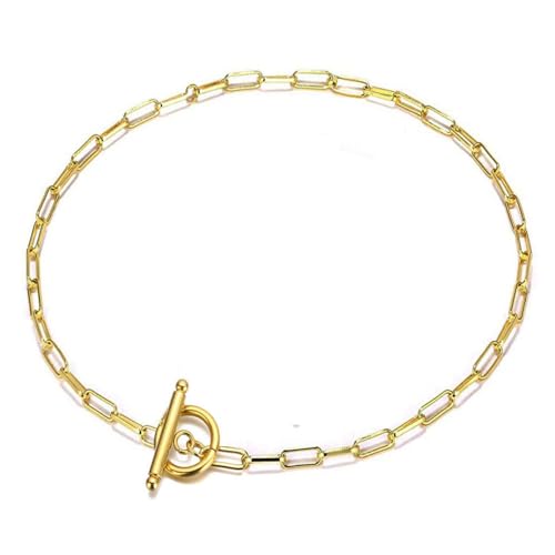 GZHENGZG Damenschmuck Schöne Halsketten Halsketten für Frauen und Männer, Hebelverschluss, OT Schnalle Halsband, Halsband Schmuck, Hip Hop, Geschenk