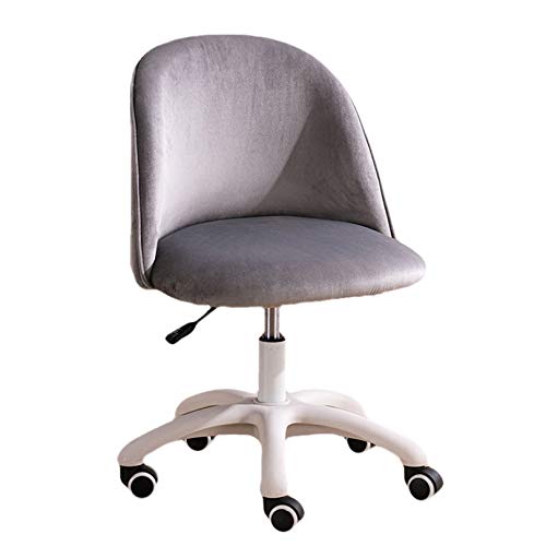 Drehbarer Schreibtischstuhl, Samt, Home-Office-Stuhl, verstellbar, drehbar, rollbar, bequemer Schreibtischstuhl ohne Armlehne, Bürostuhl, ergonomische Lendenwirbelstütze für Home-Office-Stuhl