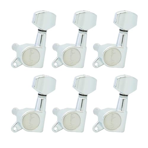 Strings Tuning Pegs Mechaniken Für Gitarre 1 Set mit 6 versiegelten Gitarrenwirbeln, Mechaniken, Gitarrenteilen, Zubehör (Color : Silver 6L)