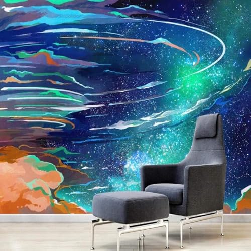 Abstraktes Sternenuniversum 3D Tapete Poster Restaurant Schlafzimmer Wohnzimmer Sofa TV Dekorative Wand-300cm×210cm