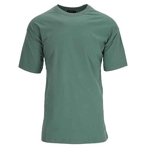 Megaman Herren Oversize T-Shirt O-Neck Rundhalsausschnitt Kurzarm Regular Tee Shirt 100% Baumwolle | Grün, XX-Large