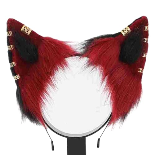 Neujahrsaufführungen Füchse Ohr Haarband mit Legierung Ohrring Dekor Füchse Ohr Stirnbänder Gothic Cartoon Haar Hoop Ohr Stirnband Erwachsene Größe Ohr Stirnband Make-up Ohr Stirnband zum Waschen