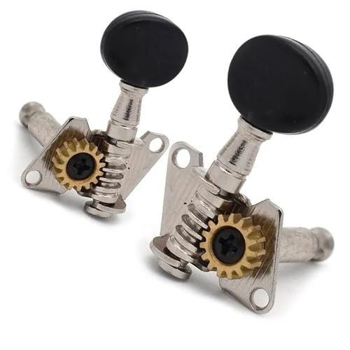 Strings Tuning Pegs Mechaniken Für Gitarre Ein Satz 2R2L geöffneter rostfreier Ukulele-Stimmwirbel, Mechaniken für Ukulele