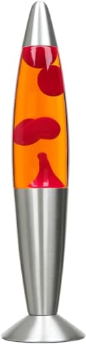 CELLUSTOP Magma Rakete Lavalampe Rakete – Dekorative Lampe zum Aufstellen – Lieferung mit 2 Leuchtmittel R39 – Glas und Aluminium – Schalter – 25 Watt – 34 cm – Rot