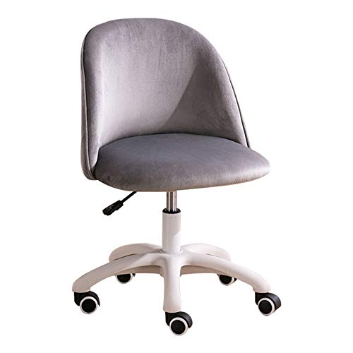 QYZUJIKL Drehbarer Schreibtischstuhl, Samtpolsterung, mittelhohe Rückenlehne, ergonomischer Arbeitsstuhl, drehbarer Bürostuhl, einstellbare Höhe: 39–49 cm, für Home-Office-Stuhl