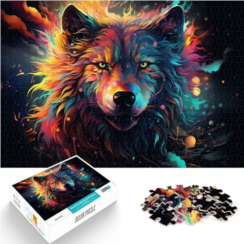 Puzzle als Geschenk: Fantasy-Wolf-Gemälde, 500 Teile Puzzle für Erwachsene, Holzpuzzle ganze Familie und diese 500 Teile (38 x 52 cm)