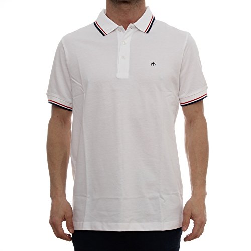 Merc of London Herren Card – Polo – Uni – kurzärmlig, Gr. XX-Large, Weiß (Weiß/Rot)