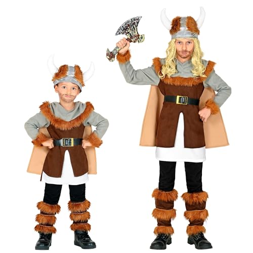 "VIKING" (tunic with belt and cape, boot tops, helmet) - (158 cm / 11-13 Years)