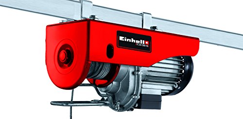 Einhell Seilhebezug TC-EH 500-18 (1000 W, max. Tragkraft 500 kg, max. Hubhöhe 18 m, Bedienungsschalter mit Not-Aus, 18 m Drahtseil, Umlenkrolle mit Lasthaken und Sicherheitsbügel)