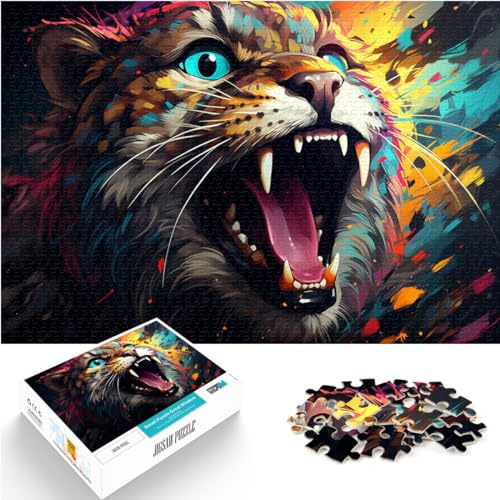 Puzzle-Spiele, Farbkunst, Tiere, 1000-teiliges Puzzle für Erwachsene, schwieriges Holzpuzzle für Frauen und Männer, 1000 Teile (50 x 75 cm)