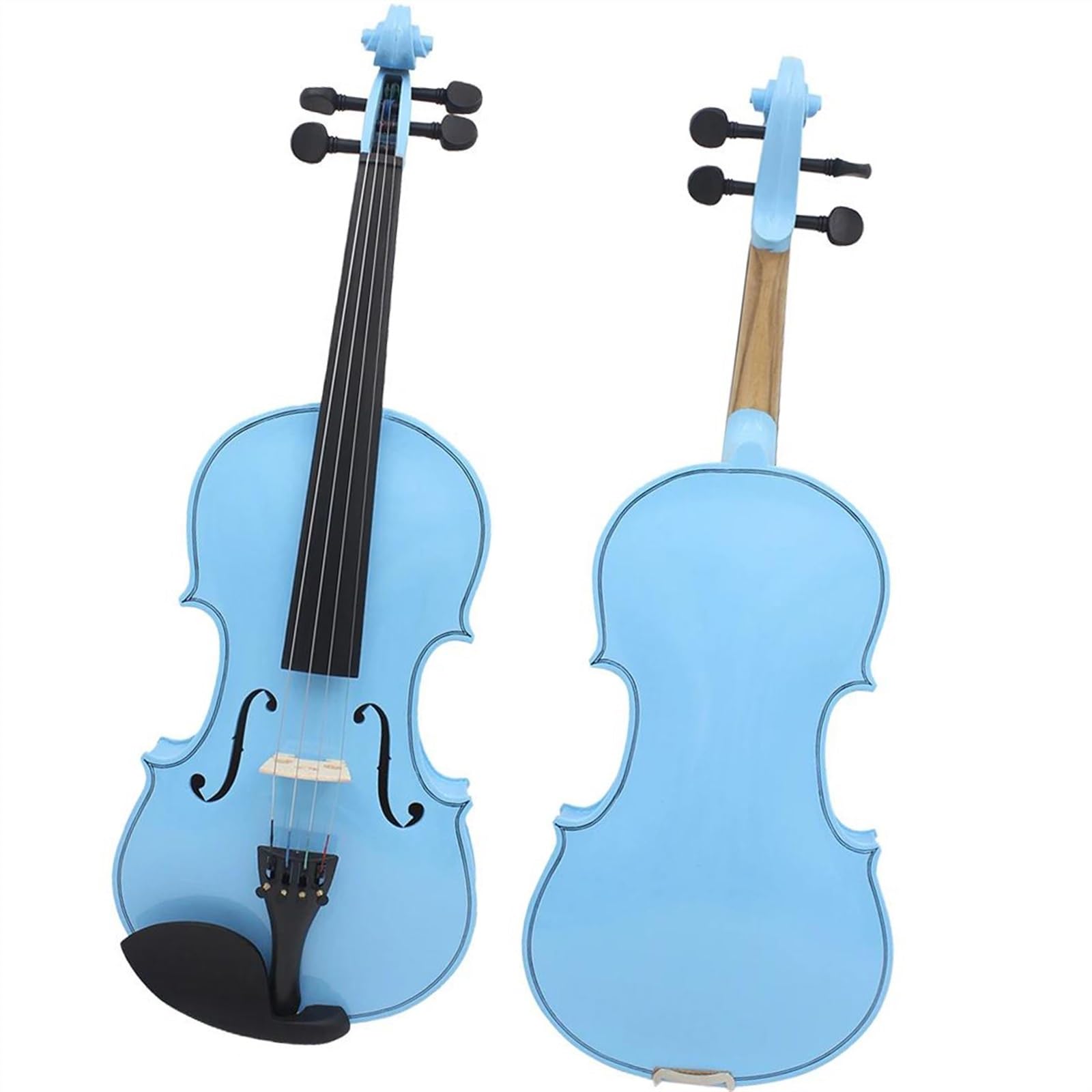 Standard Violine 4/4 Bunte Violine Massivholz Violine Set Mit Fall Zubehör(Light Blue Set)