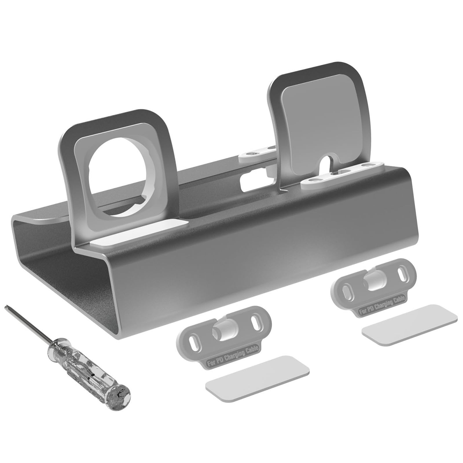 Qsvbeeqj Handy-Ständer für Schnellladekabel, Handy, Armbanduhr, Kopfhörer, Tischhalterung, Aluminium-Display-Ständer