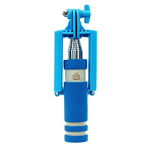 SCRUBY Mini-Selfie-Stick, tragbar, ausziehbar, zusammenklappbar, für Selbstporträt, Einbeinstativ (blau)