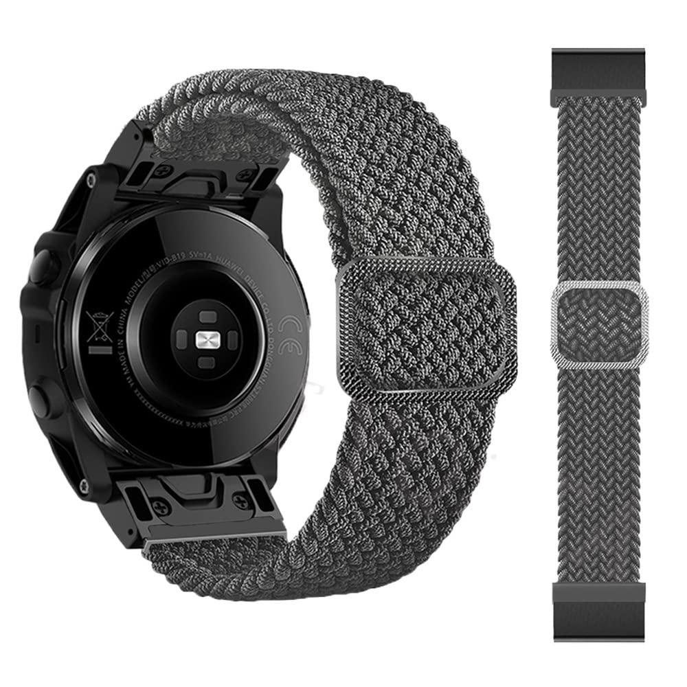 BANDKIT 26 x 22 mm Schlaufen-Nylon-Armband für Garmin Fenix 6X 6 Pro 5X 5 Fenix 7X 7 Epix MK2 Uhrenarmband Quick Easyfit Correa, 26mm Descent Mk1 MK2, Achat