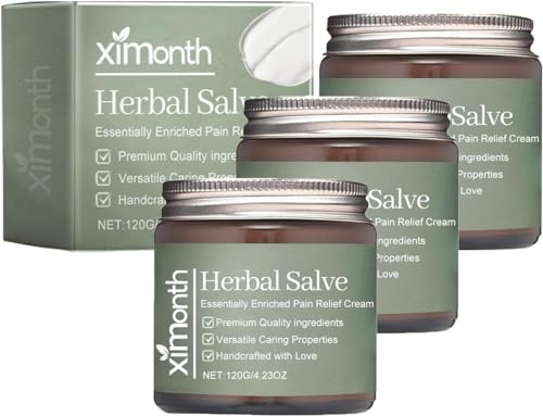 Organic Herbal Salve, Comfrey Herbal Salve, Joint Care Herbal Salve, Comfrey Organic Herbal Salve Cream Ointment, Improves Mobility Reduces Swelling (3PCS)