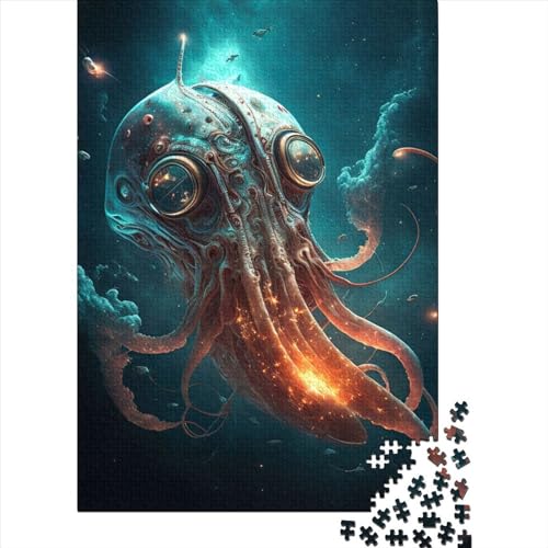 Space Squids Puzzle für Erwachsene und Jugendliche von Schwierigen, Anspruchsvollen Puzzles, 1000 Teile, Lernspiele, Heimdekorationspuzzle, 75x50cm