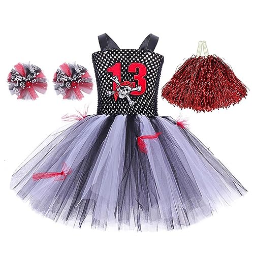 CQSJX Cheerleader-Halloween-Kleid für Mädchen - Cheerleading Spitzenkostüme Kleid Outfits,Halloween-Cheerleading-Kleid für Mädchen