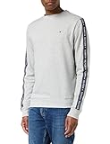 Tommy Hilfiger Herren Sweatshirt ohne Kapuze, Grau (Grey Heather), S