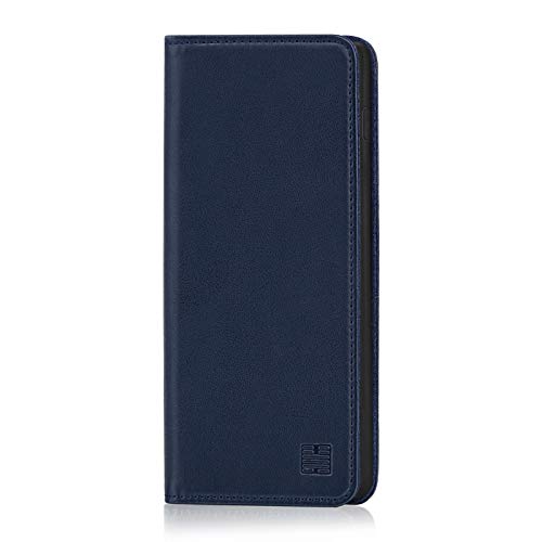 32nd Klassische Series - Lederhülle Case Cover für Samsung Galaxy S10 Plus, Echtleder Hülle Entwurf gemacht Mit Kartensteckplatz, Magnetisch und Standfuß - Marineblau