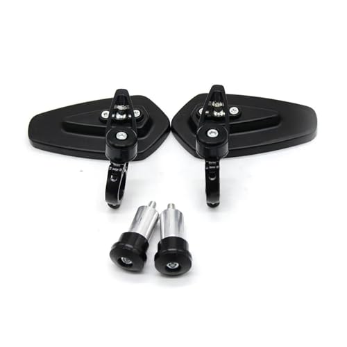 Für Y&amaha YZF R1 R3 R6 R25 XT125 XJR1300 XJ6 XVS950 XV1900 XVS1300 Motorrad Lenkerrückspiegel 22 Mm Motorradspiegel-Set(Schwarz)