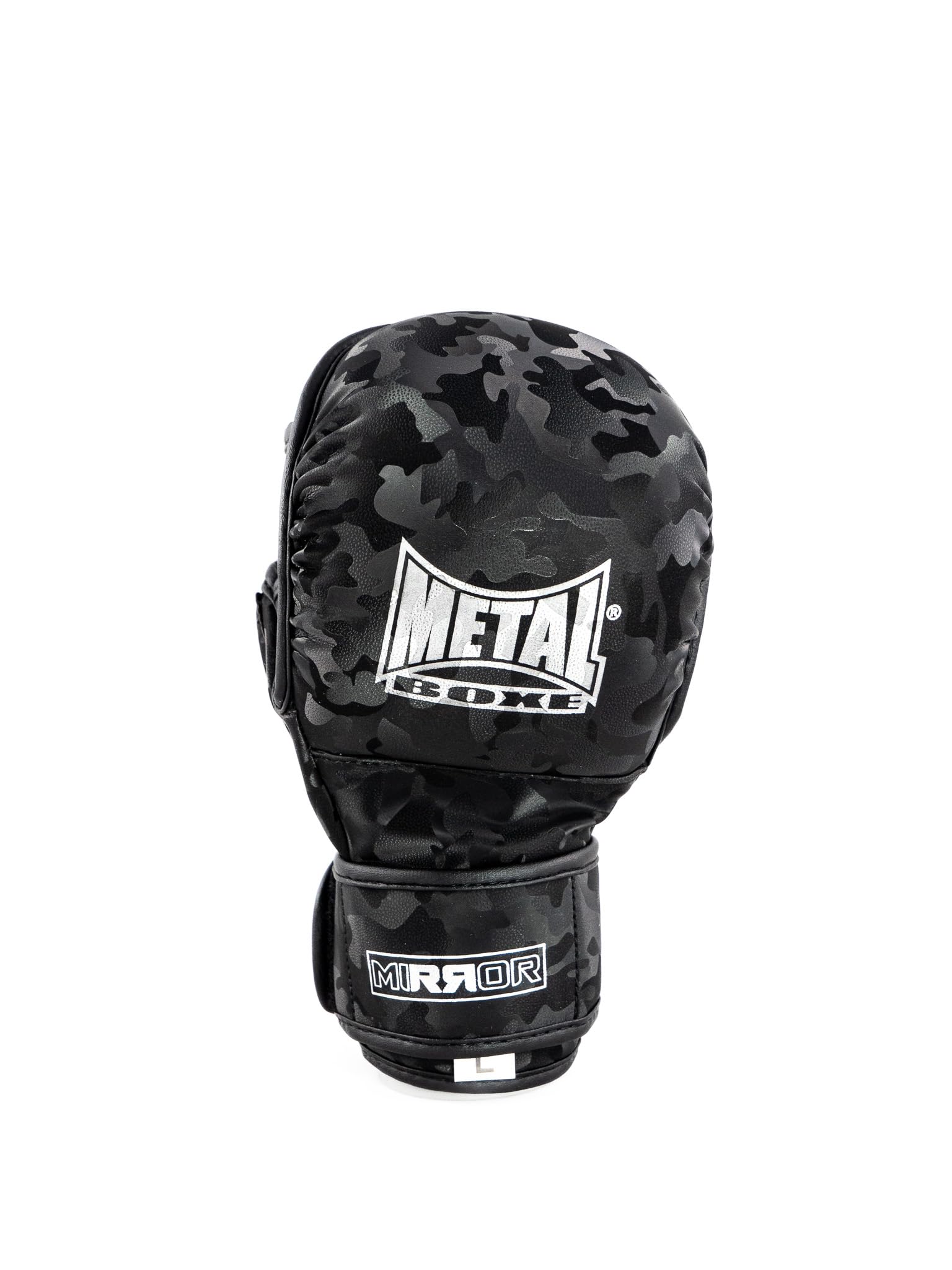 METAL BOXE Unisex – Erwachsene Gants Combat-Libre MMA Compétition Mirror XS Handschuhe, Schwarz, X-Small