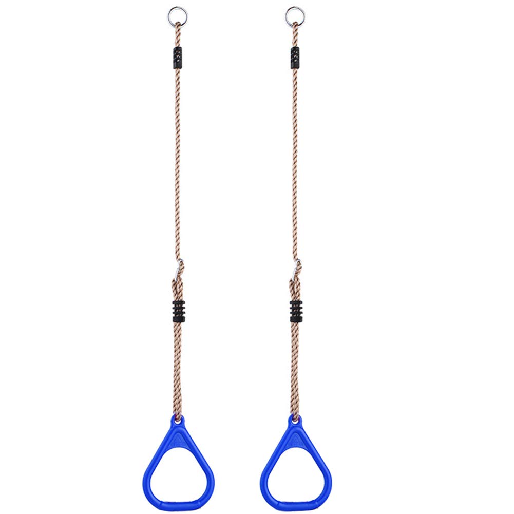 BFVAKBKYT Gymnastik Ringe,Suspension Trainer System, Schaukel Pull Up Gym Ringe Sport Pull-ups Ring Kinder Trapez Bar Pull Up Ring Spielplatz Hause Schaukel Ausrüstung(Blue)