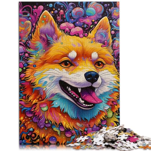 Puzzle-Geschenk, Psychedelischer Corgi, 1000 Teile, Puzzle für Erwachsene, Holzpuzzle, Wanddekoration, einzigartige Geburtstags, 1000 Teile (50 x 75 cm)