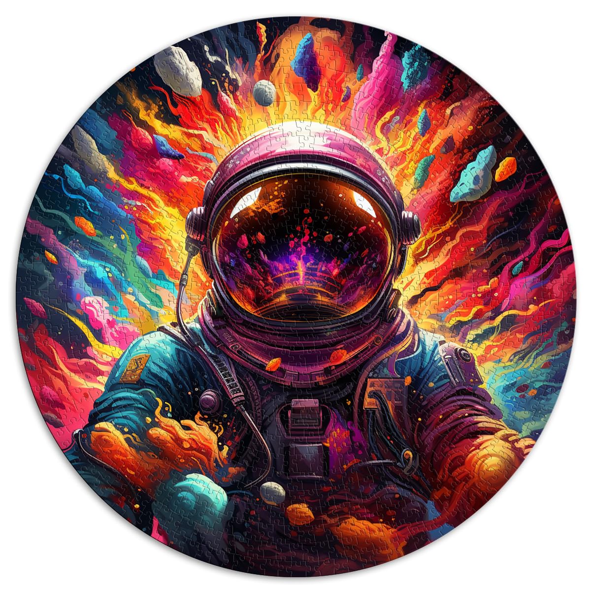 Puzzle für Astronauten in bunten 1000 Teilen, Puzzle für Erwachsene, Geschenke, 26,5 x 26,5 Zoll, Puzzle für Lernspiele, Herausforderungsspielzeug