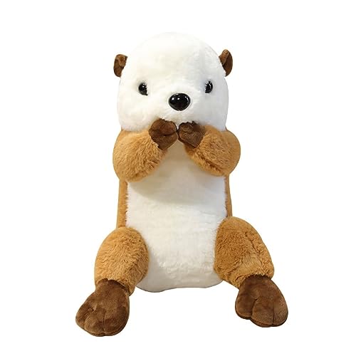 DANAIM Lebensechte Otter-Kuscheltiere, Süßes Weiches Meeresotter-Plüschtier, Wildtier-Plüschpuppe, Weihnachtsgeburtstag for Kinder, Mädchen, Jungen(46cm)