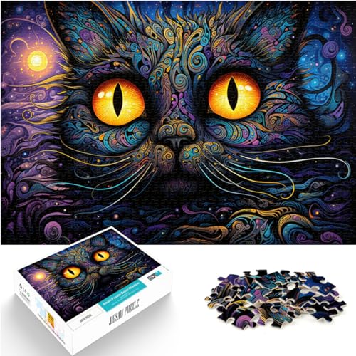 Puzzle für farbenfrohe, psychedelische Siamkatze, 1000-teiliges Puzzle für Erwachsene, Holzpuzzle, 1000 Teile (50 x 75 cm)