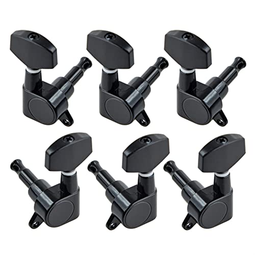 Gitarren Stimmwirbel 1 Satz Von 6 Stücke Big Quadratische Versiegelte Gitarre Tuning Pegs Keys Tuner Machine Köpfe Für E-Gitarre Schwarz/Gold/Chrome (Color : Black 3R3L)