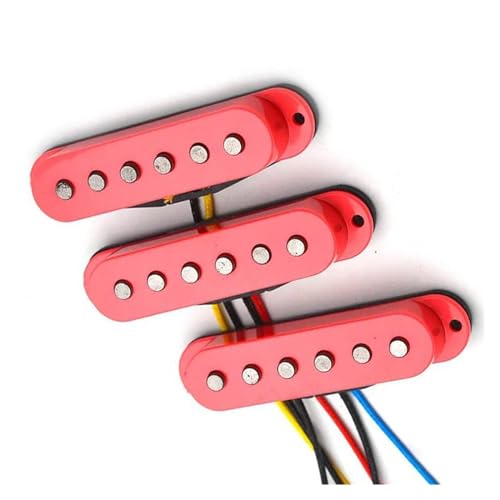 1 Set Pink Single Coil Fiber Bobbin Pickup E-Gitarre Pickup Praktische Teile Single-Coil-Tonabnehmer